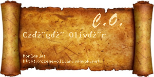 Czégé Olivér névjegykártya